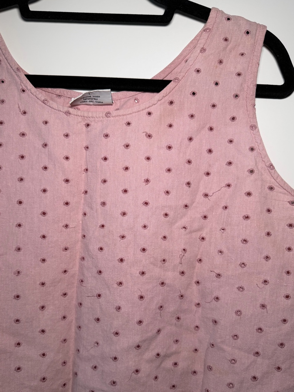 Cut Loose Vintage Y2K Eyelet Pink Tank Top Cottage Fairy Boho Chic Summer Pastel - Picture 2 of 4